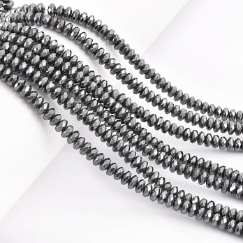 Намистини Гематит, Нат. каміння, Ронделі, 6х3 мм (BUS-062266)