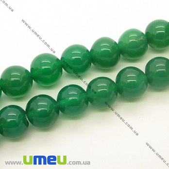 Бусина натуральный камень Агат зеленый, 10 мм, Круглая, 1 шт (BUS-006819)