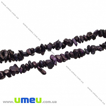 Скол (крошка) натуральный камень окрашенный фиолетовый, 5-8 мм, 1 нить (80-82 см) (BUS-035482)