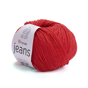 Пряжа YarnArt Jeans 50 г, 160 м, Червона 90 (YAR-036466)