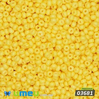 Бісер чеський №285/03681, Жовтий, Натуральний, 10/0 (BIS-043847)