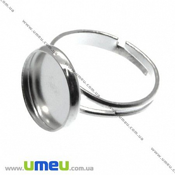 Кольцо под кабошон 12 мм, Светлое серебро, 1 шт (OSN-007569)