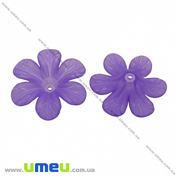 Бусина акриловая матовая Цветок, 33х9 мм, Фиолетовая, 1 шт (BUS-018261)