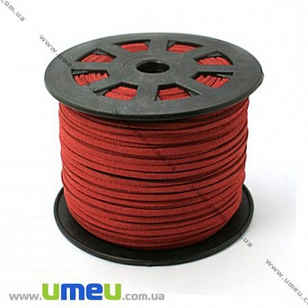 Замшевый шнур, 3 мм, Красный темный, 1 м (LEN-007819)