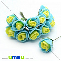 Роза латексная, 15 мм, Желто-голубая, 1 шт (DIF-014632)