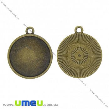 Основа кругла, 24х21 мм, 18 мм, Антична бронза (OSN-037150)