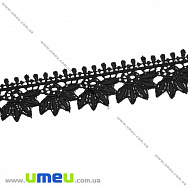 Кружево плетеное, 33 мм, Черное (LEN-011916)