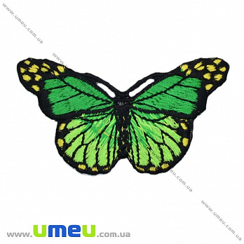 Термоаппликация Бабочка, 7,5х4,5 см, Зеленая, 1 шт (APL-016374)