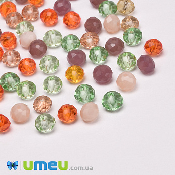 Намистини ронделі, 4х3 мм, Мікс (BUS-050937)