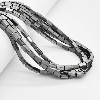 Намистини Гематит, Нат. кам., Прямокутник, 4х8 мм (BUS-054019)