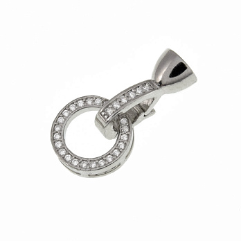 Застібка, 24х11,8 мм, Латунь, Стійке покриття, Куб. цирконій (ZAM-060842)