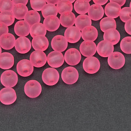 Бусины акриловые матовые, Круглые, 6 мм, Малиновые (BUS-059793)
