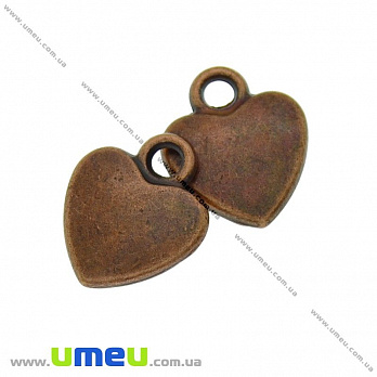 Подвеска метал. Сердечко, 12х10 мм, Медь (POD-007935)