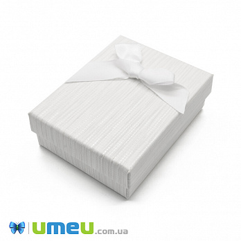 Подарункова коробочка Прямокутна в смужку, 9х7х3 см, Молочна (UPK-042817)