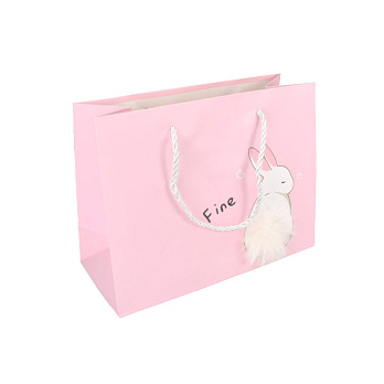Подарунковий пакет Кролик, 23х18х10 см, Рожевий (UPK-035634) Подарунковий пакет Кролик, 23х18х10 см, Рожевий (UPK-035634)