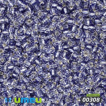Бісер чеський №367/00308, Синій, Блискучий, 10/0 (BIS-043865)