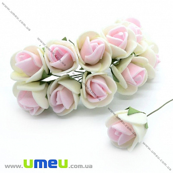 Роза латексная, 15 мм, Розово-кремовая, 1 шт (DIF-014631)