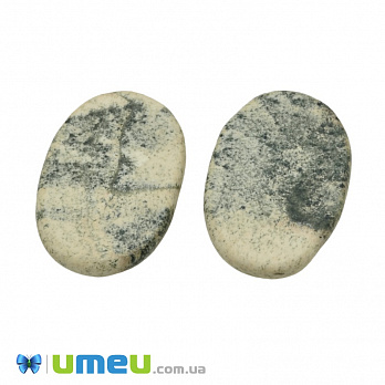 Кабошон нат. камінь Серпентин (Змійовик), Овал плоский, 18х13 мм (KAB-028855)