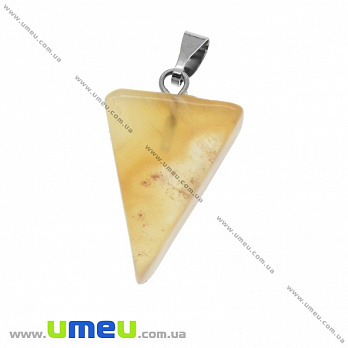 Подвеска Треугольник из натурального камня, Агат, 30х15 мм, 1 шт (POD-020894)