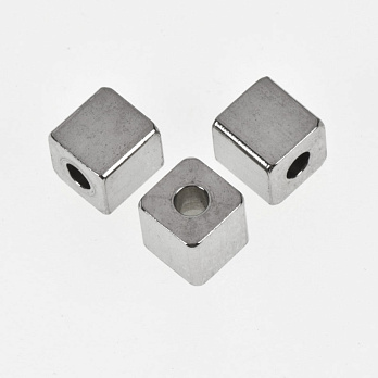 Намистини з нержавіючої сталі Куб, 5 мм, Темне срібло (STL-055612)