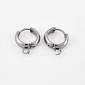 Серьги-кольца Huggie из нерж. стали, 17х13х4 мм, Темное серебро (STL-059033)