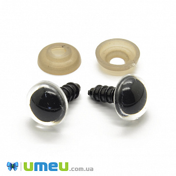 Глазки со штифтом круглые (с заглушками), 12 мм, Черно-белые, 1 комплект (DIF-040472)