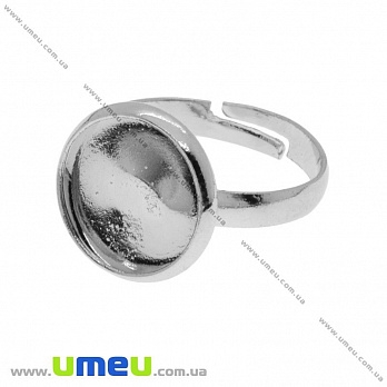 Кольцо под кабошон 12 мм, Темное серебро, 1 шт (OSN-018695)