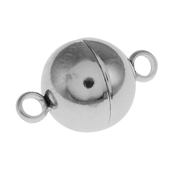 Замок магнітний з нерж. сталі круглий, 16,5х10 мм, Темне срібло (STL-055643)