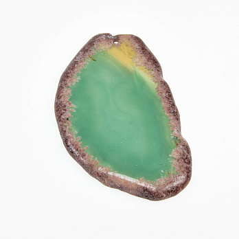 Срез Агата, Зеленый, 69х42 мм (POD-009348)