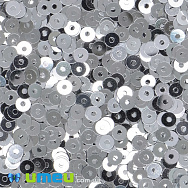 Паєтки Італія круглі плоскі, 3 мм, Сріблясті №1111 Argento Metallizzati, 3 г (PAI-039138)