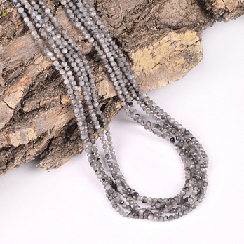 Намистини Лабрадорит, Натур. камінь, 2,5 мм, Круглі грановані (BUS-051839)