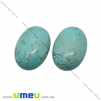 Кабошон нат. камінь Бірюза (син.), Овал, 25х18 мм (KAB-025983)