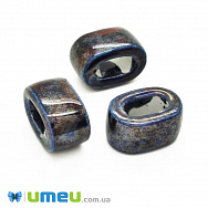 Намистина керамічна, 19х10х13 мм, Темно-синя, 1 шт (BUS-010525)