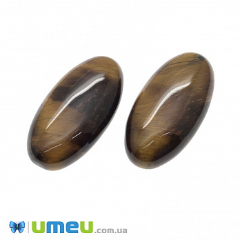 Кабошон нат. камінь Тигрове око, Овал, 30х15 мм (KAB-012694)
