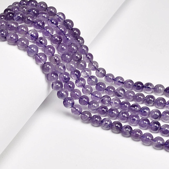 Намистини Аметист світлий, Натур. камінь, 6,5 мм, Круглі (BUS-051704)