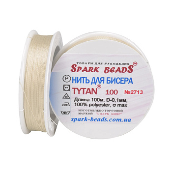 Нить для бисера Титан 100, Слоновая кость №2713, 100 м (MUL-020518)