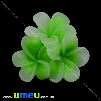 Кабошон з полімерної глини Квіти зелені, 21 мм (KAB-011734)