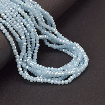 Намистини ронделі, 3х2,5 мм, Блакитні (BUS-061267)