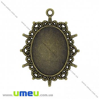 Основа овальна, 40х31 мм, 25х18 мм, Антична бронза (OSN-037164)
