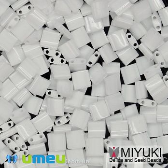 Бісер японський Miyuki TILA №402, 5х5 мм, Білий (BIS-046043)
