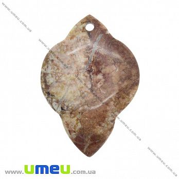 Підвіска з натурального каменю, Агат мереживний (Crazy Agate), 57х40 мм (POD-032996)