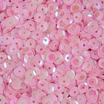 Пайетки Китай круглые граненые, 5 мм, Розовые АВ, 5 г (PAI-052348)