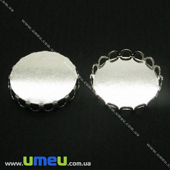 Основа кругла, 20 мм, Світле срібло (OSN-003689)