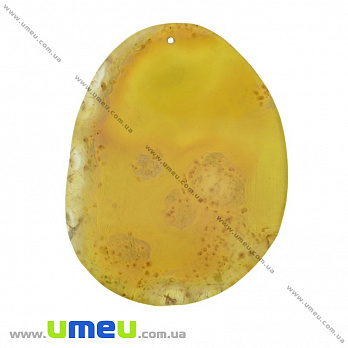 Срез Агата, Желтый, 87х68 мм, 1 шт (POD-022121)