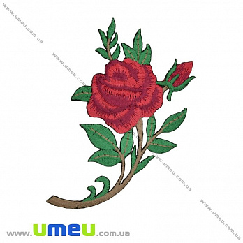 Термоаппликация Роза красная, 10,5х6 см, 1 шт (APL-027657)