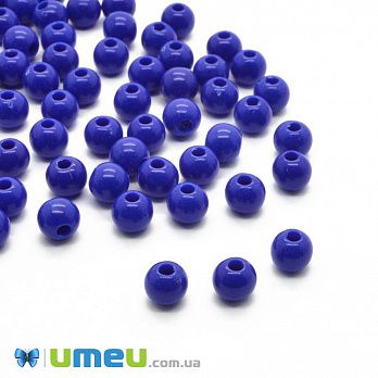 Бусина пластиковая Круглая, 6 мм, Синяя, 5 г (BUS-008588)