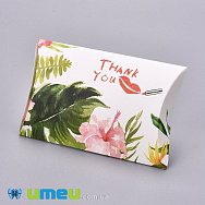Збірна картонна коробочка, 12,5х8 см, Біла, Thank you, 1 шт (UPK-042934)
