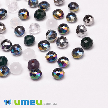 Намистини ронделі, 4х3 мм, Мікс (BUS-050936)