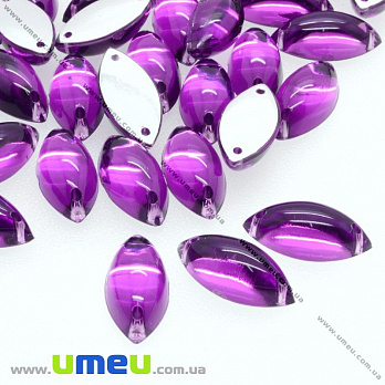 Пришивний кристал пласт. Човник, 15х7 мм, Фіолетовий (KAB-012186)