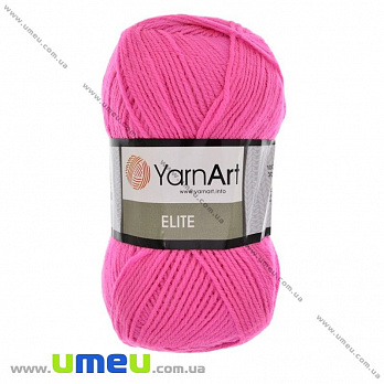 Пряжа YarnArt Elite 100 г, 300 м, Розовая яркая 174, 1 моток (YAR-029632)